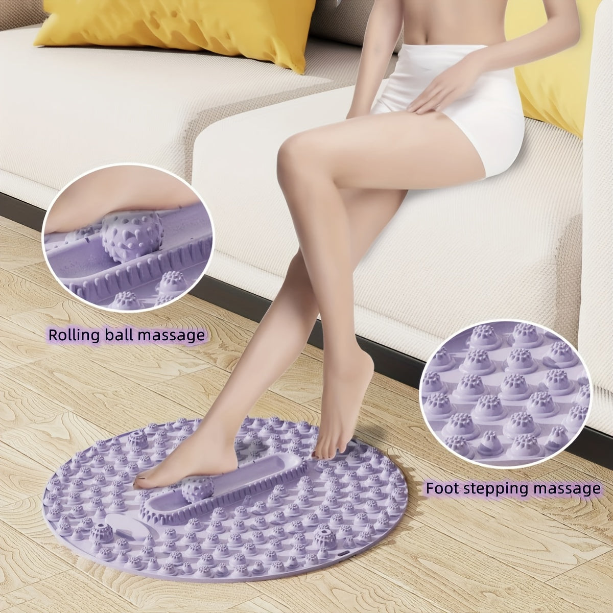 Portable Foot Massager 1pc Portable Foot Massage Mat with Acupoints | Durable Plastic, Foot Massager, Acupressure Board for Home Relaxation and Exercise