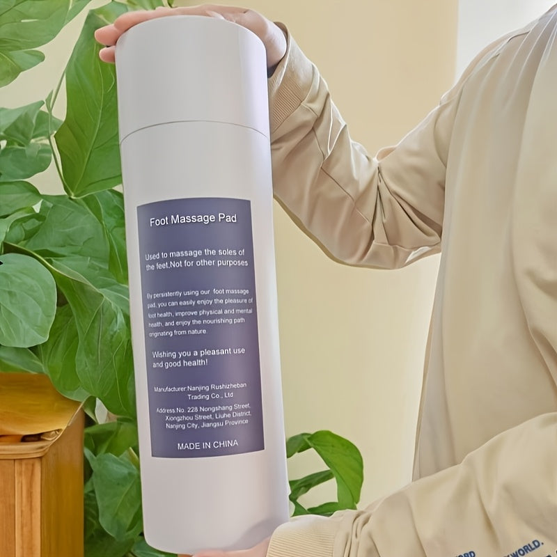 Natural Stone Foot Massage Pad with Roller for Home Use – Reflexology Mat for Deep Relaxation and Improved Circulation, Durable and Comfortable Design, Gift Box Included, Home Foot Care | Cylindrical Massage Roller | Natural Stone Roller