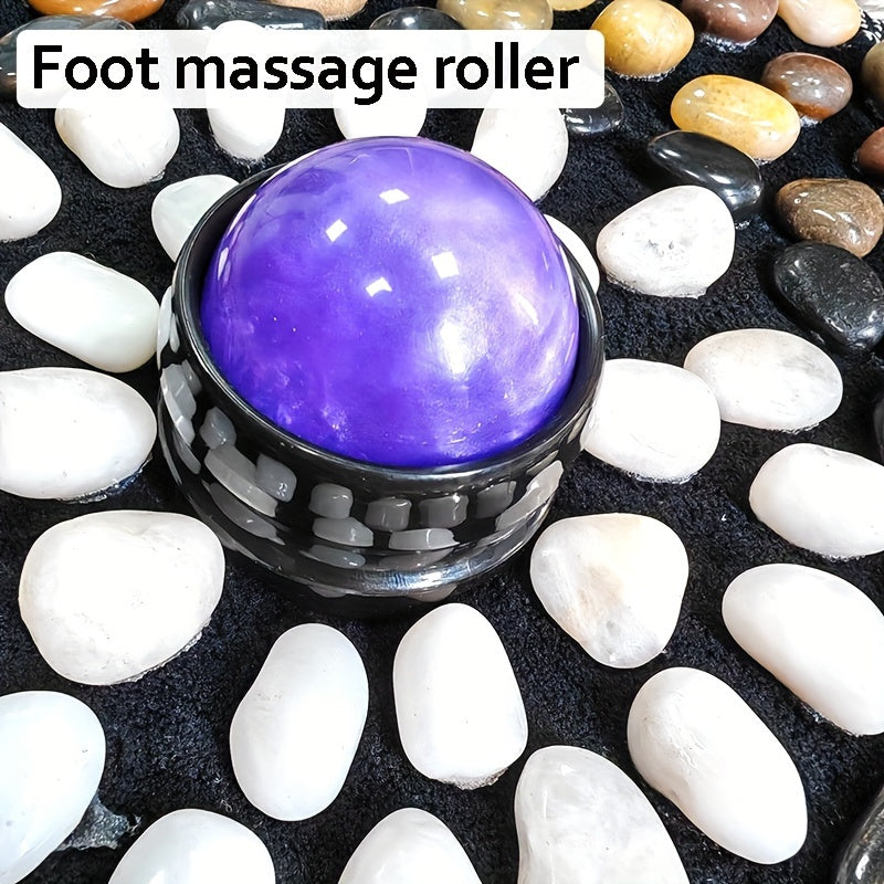 Natural Stone Foot Massage Pad with Roller for Home Use – Reflexology Mat for Deep Relaxation and Improved Circulation, Durable and Comfortable Design, Gift Box Included, Home Foot Care | Cylindrical Massage Roller | Natural Stone Roller