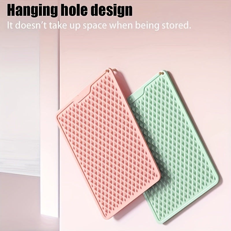 Quick-Dry Foldable Foot Massage Pad with Scallop Edge Design - Food-Grade Silicone, Deep Tissue Relief for Yoga & Post-Hike Recovery, 15-Minute Pre-Sleep Massage, Yoga Mat Foot Pad | Scallop Edge Foot Pad | Silicone Foot Pad