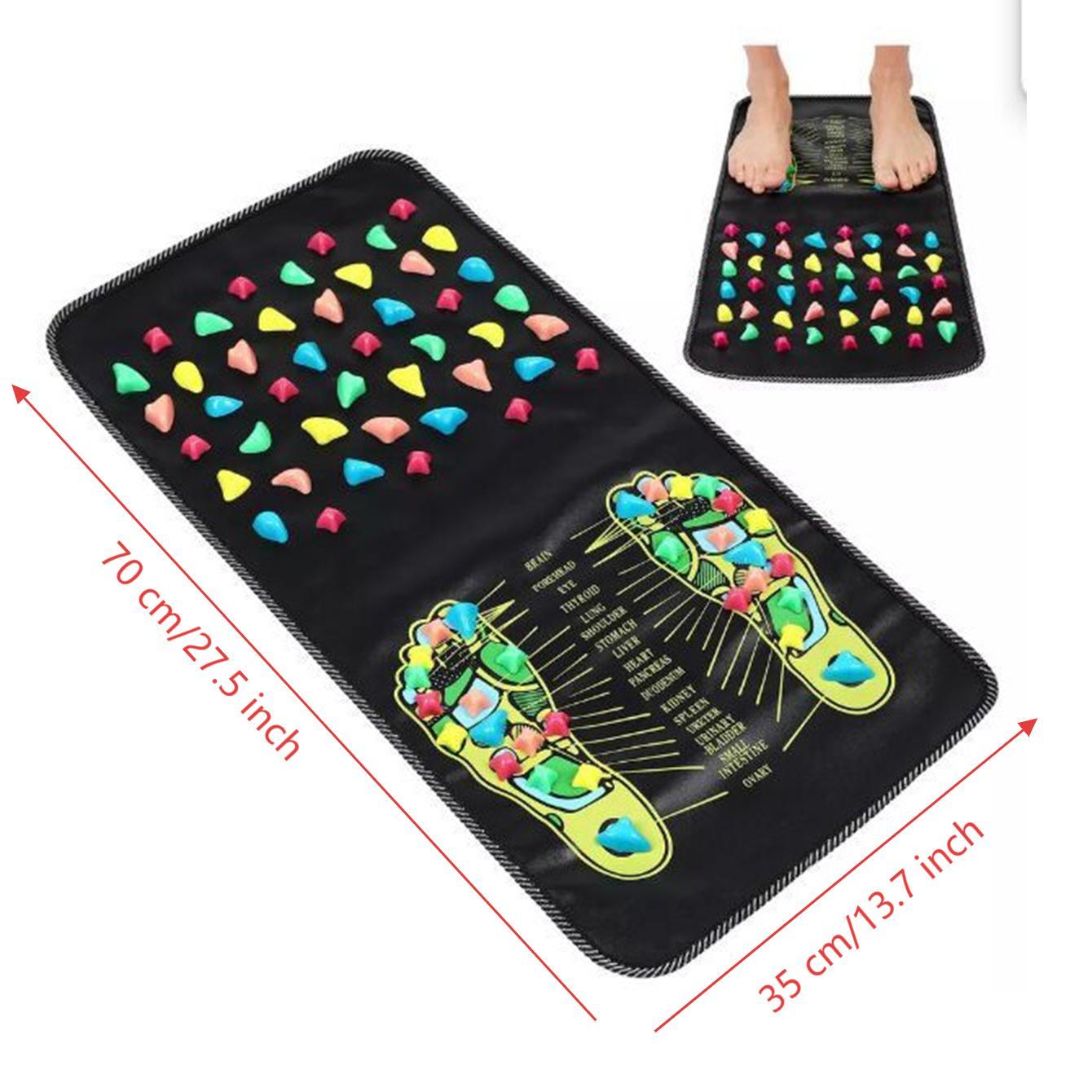 1pcs Foot Massage Mat with Artificial Colored Pebbles, Foldable Portable Foot Massage Acupuncture Point Blanket